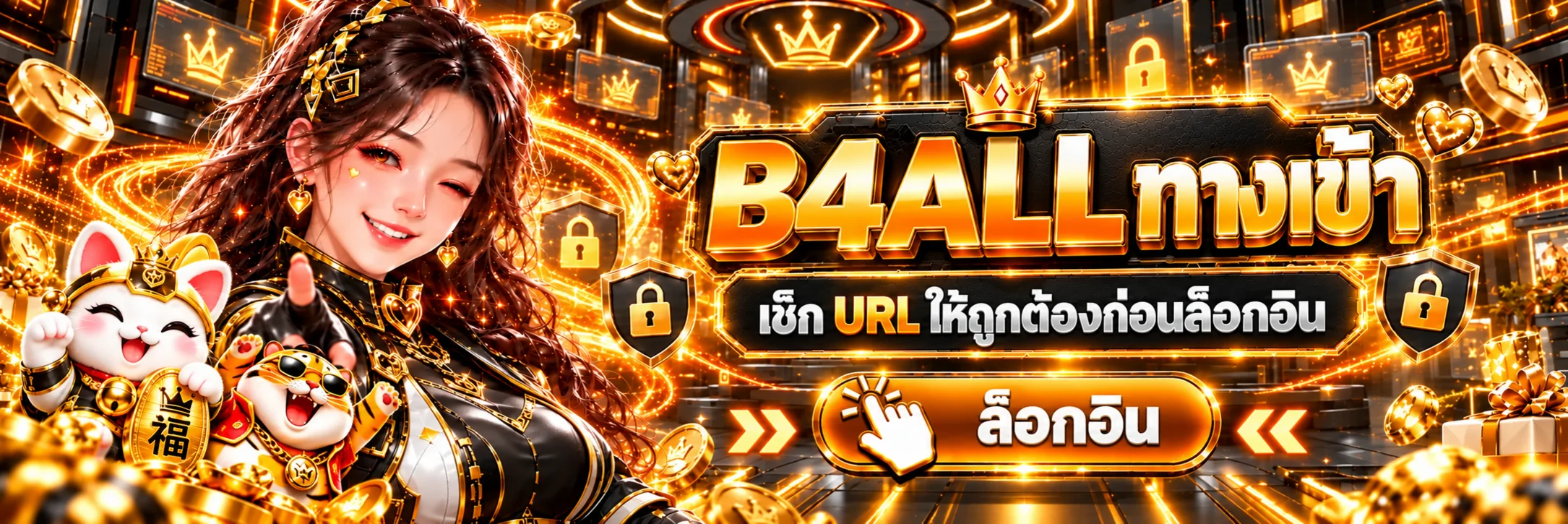 หน้าล็อกอิน B4ALL พร้อมคำแนะนำตรวจ URL